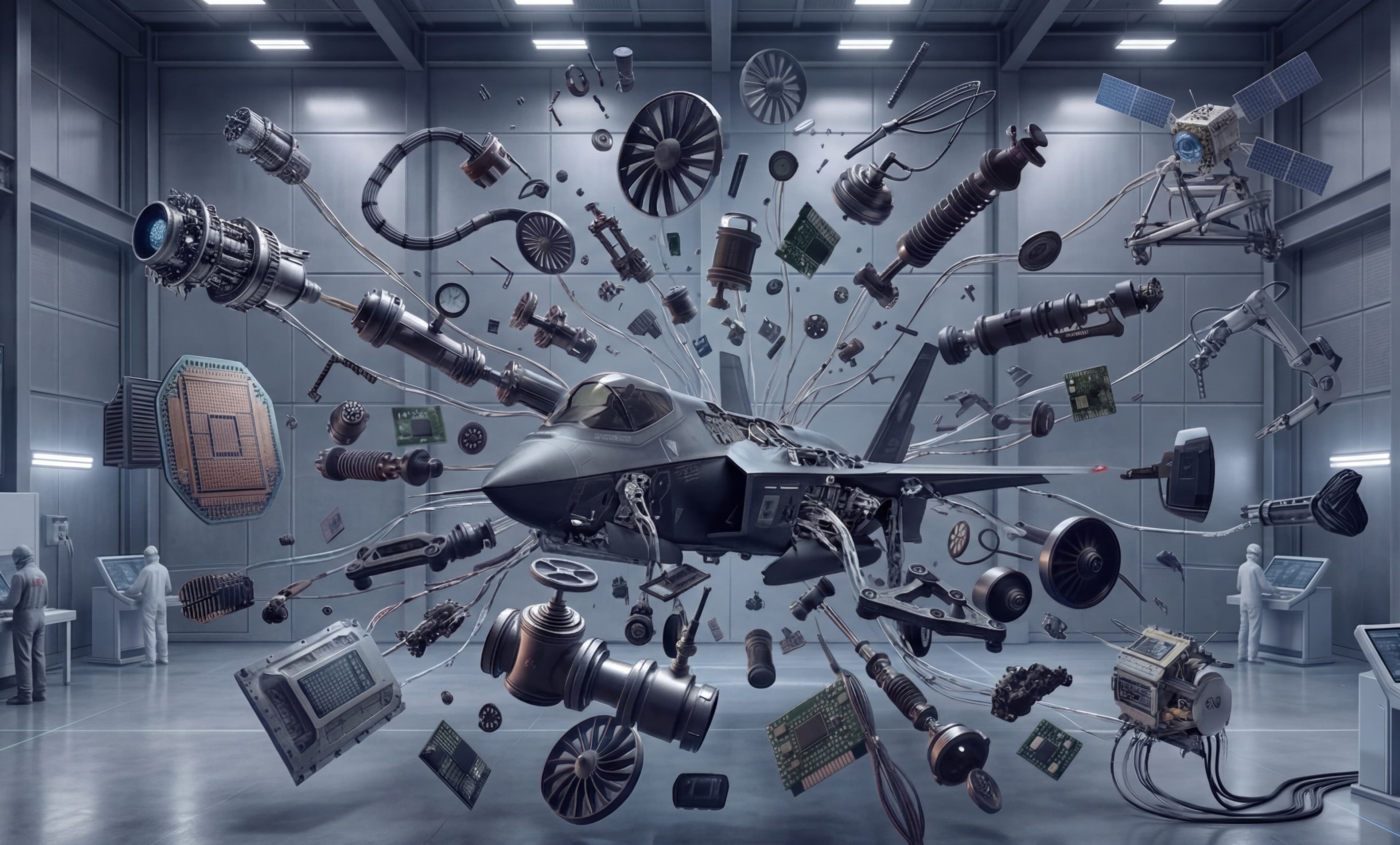 Exploded view of defense platform components